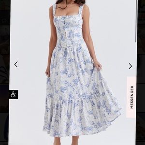 House Of CB blue Print Set - Aitana skirt, chicca top